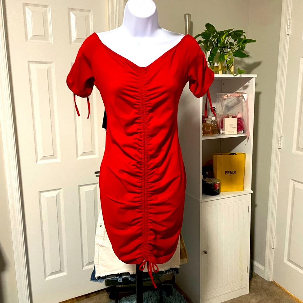 Sexy Red Ruching Dress